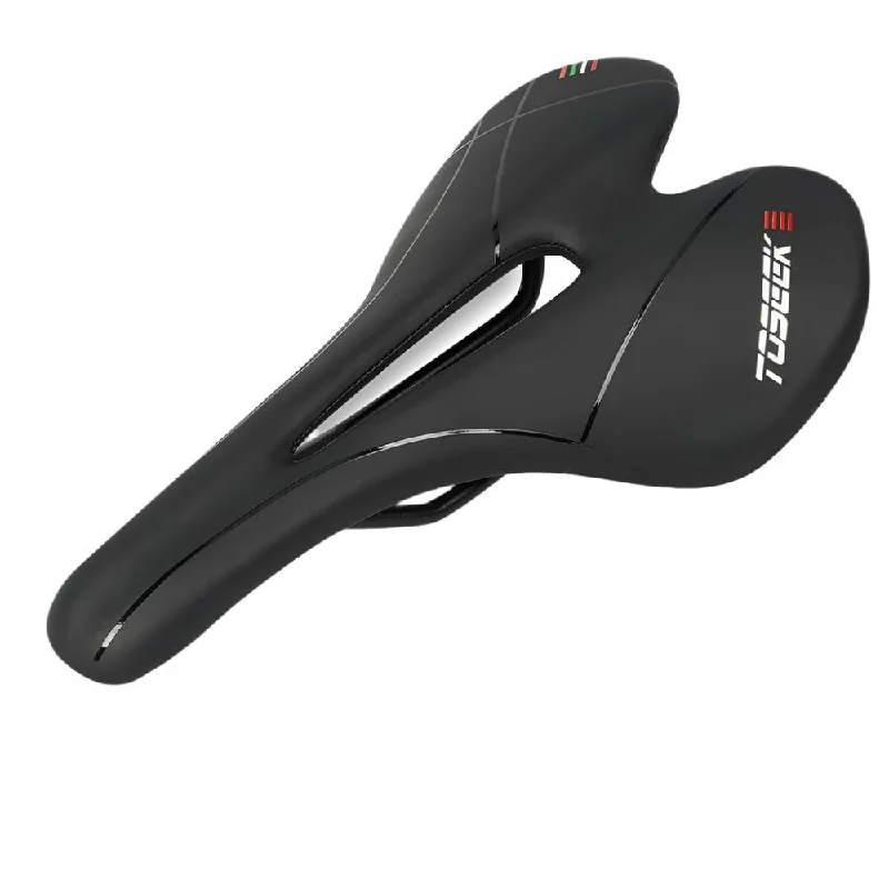 bicycle shoe weight-TOSEEK TS100 Plastic/Pvc Bicycle Saddle Breathable Leather Black Mtb Saddle Bicycle Accessories Comfort Type Bike Seat for Men