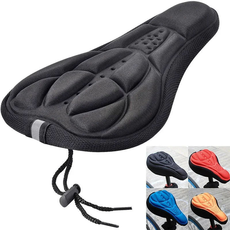 bicycle saddle responsiveness-Cycling Bike 3D Silicone Gel Pad Seat Saddle Cover Soft Cushion Bicycle Seat Sillin Bicicleta Carretera Reduce Bump Relieve Pain