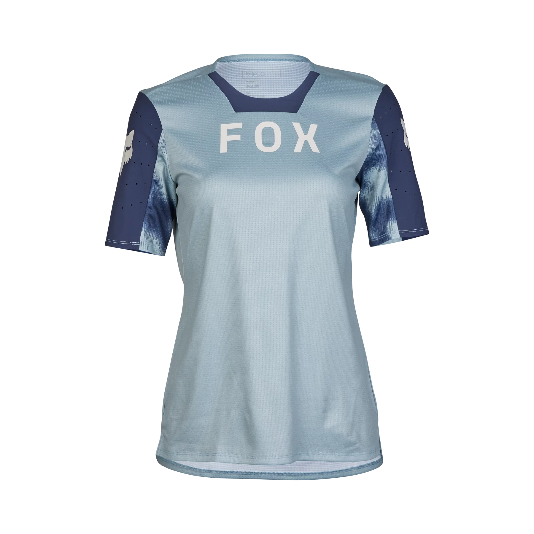 bicycle brake ergonomics-Fox Racing Defend Short Sleeve MTB Jersey - Taunt - Womens - Gunmetal