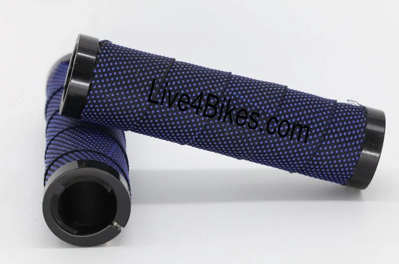 bicycle tire responsiveness-Polka Dot Blue Locking Grips Handlebar Grips - Live4Bikes