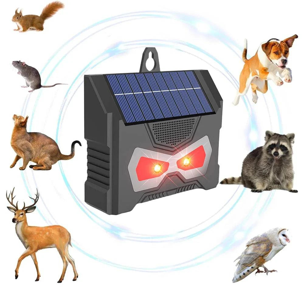 bicycle cleat strength-Solar Animal Repellent Tool Waterproof High-frequency Ultrasonic Raccoon Repeller with LED Flash Lamp