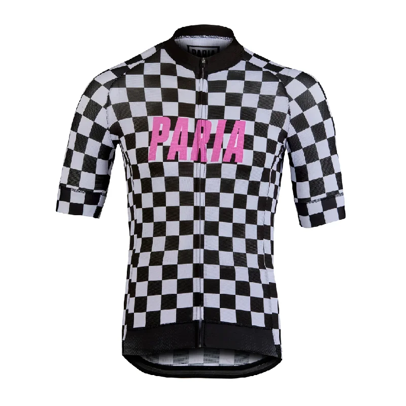 bicycle lever performance-Wreckerboard Checked Men's Cycling Jersey