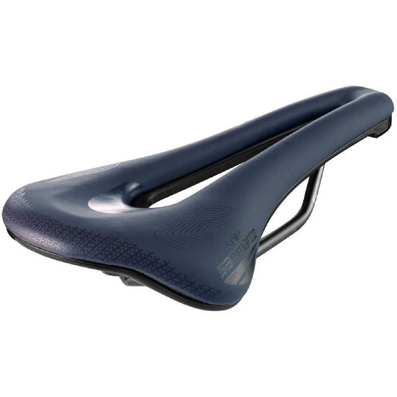 bicycle stem efficiency-Sella San Marco Shortfit 2.0 Supercomfort Racing Narrow - Blu