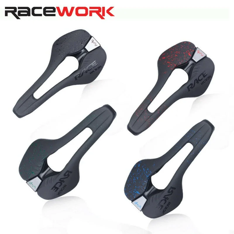 bicycle tire responsiveness-RACEWORK Bicycle Saddle MTB Mountain Road Bike Racing Seat TT Triathlon Ultralight Professional Saddles Cycling Parts