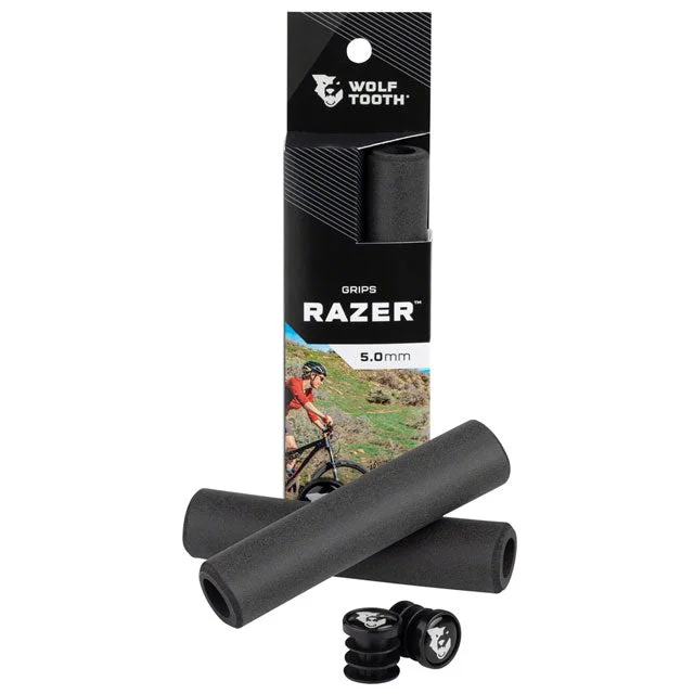 bicycle frame versatility-Wolf Tooth Razer Grips - Black