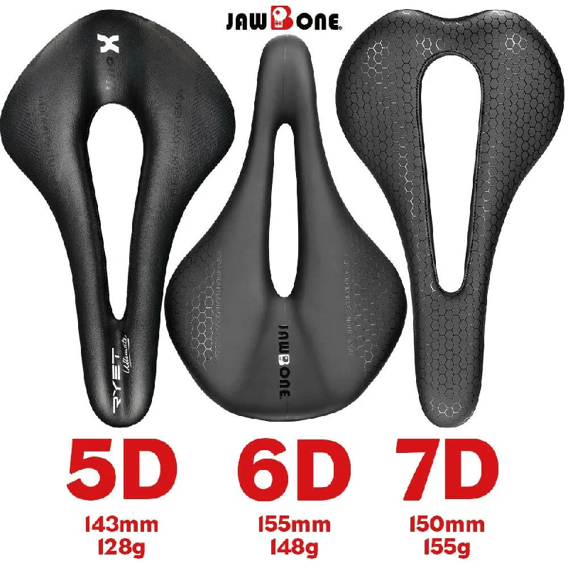 bicycle sidewall stability-Jawbone Bike Saddle 5D 6D 7D Ultralight Full Carbon 143mm 150mm 155mm Leather MTB Bicycle Road Seat Cushion Cycling Accessories