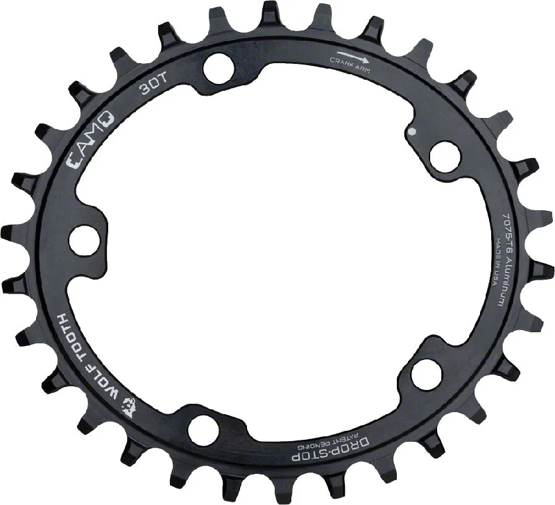 bicycle paint resilience-Wolf Tooth CAMO Aluminum Elliptical Chainring - 32t Wolf Tooth CAMO Mount Drop-Stop B BLK