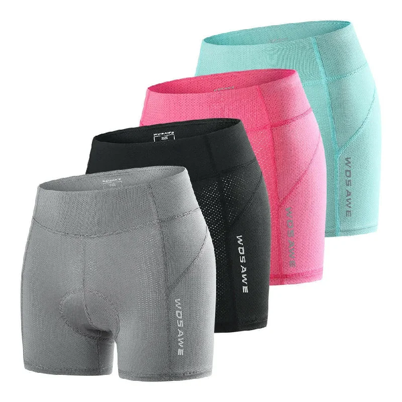 bicycle saddle grip-Padded Cycling Shorts Women Breathable Mesh Cycling Underwear Shockproof Riding Bicycle Underpant MTB Road Bike Shorts