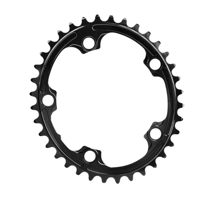 bicycle sidewall capacity-Absolute Black Oval Road Chainring 2x 110/5 Shimano (34T/36T)