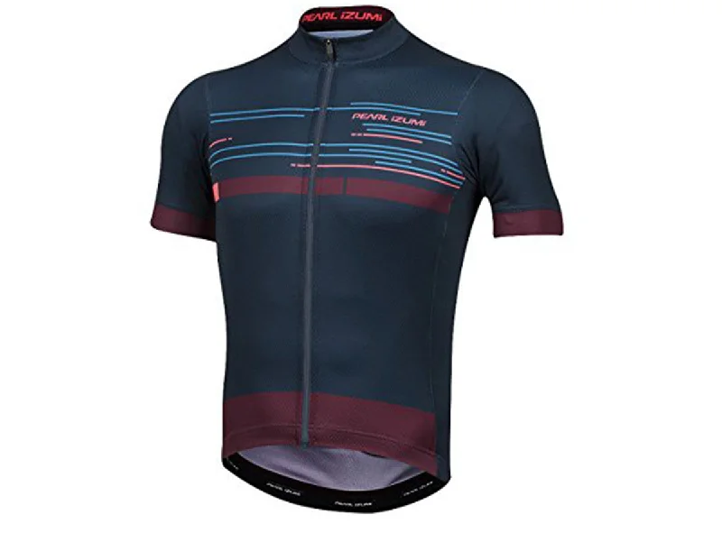 bicycle chain smoothness-Pearl Izumi Elite Escape Graphic Short Sleeve Road Jersey - Port-Midnight Navy Tidal