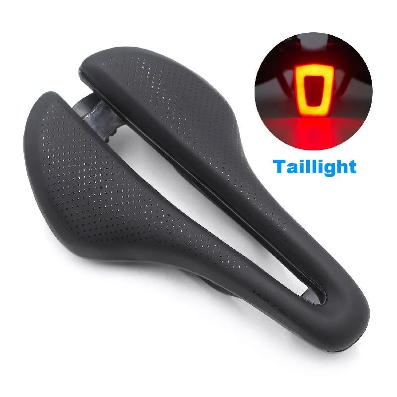 bicycle stem adaptability-WALGUN Triathlon TT Bike Saddle Taillight Road Mountain Bike Mtb Saddle Prostatic Race Cycling Seat Aldult Bicycle Saddle Light