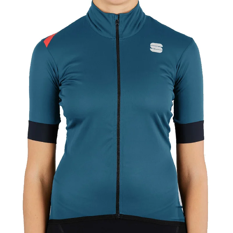 bicycle safety comfort-Maglia donna Sportful Fiandre Light Norain - Blu verde