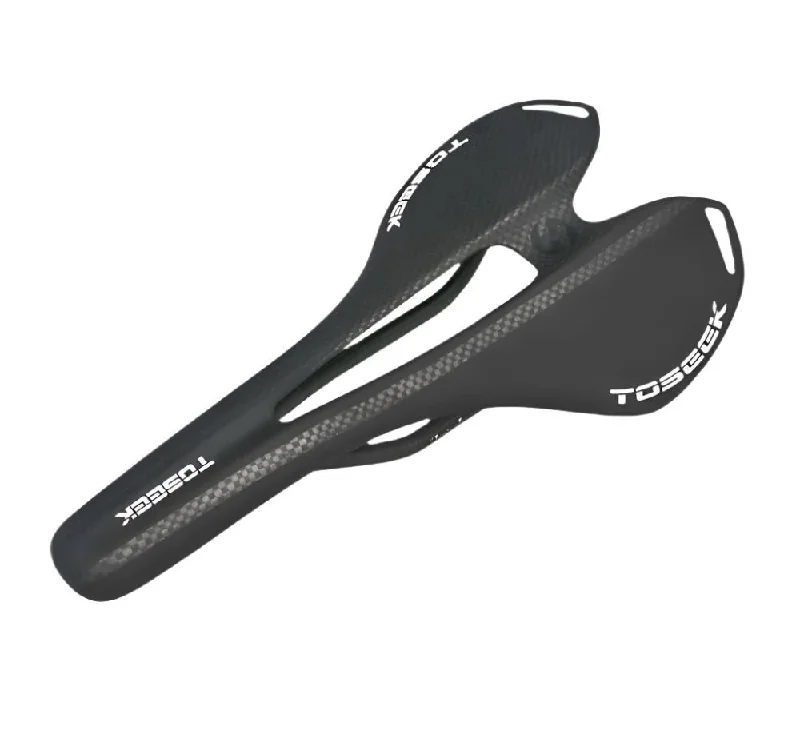 bicycle cleat reliability-TOSEEK Full Carbon Fiber Bicycle Saddle Road MTB Bike Carbon Saddle105G 7*9Carbon Rail 8Colour