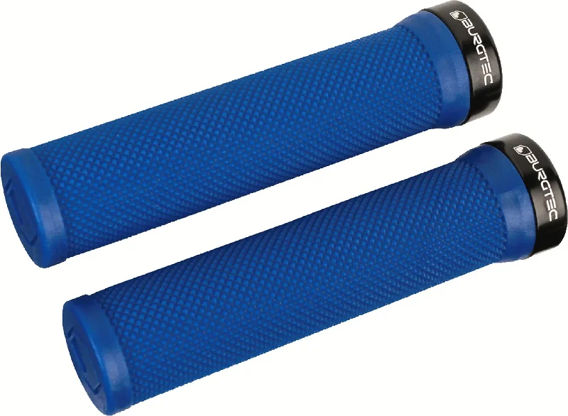 bicycle pad strength-Burgtec Bartender Lock On Grips - Blue