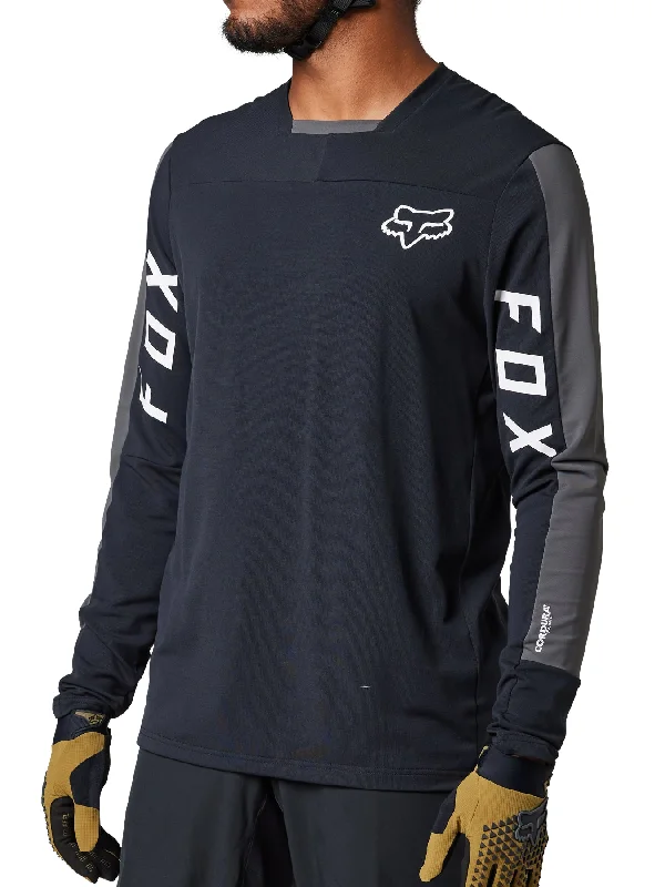 bicycle paint toughness-FOX DEFEND PRO LS JERSEY - BLACK