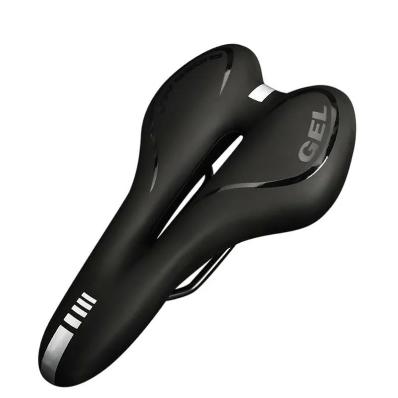 bicycle cleat smoothness-Bike Saddle Silicone Cushion Cycling Seat PU Leather Surface Silica Filled Gel TimeTrial Comfortable Shockproof Bicycle Saddle