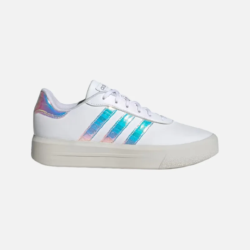 bicycle tire adaptability-Adidas Court Platform Women's Shoes -Cloud White/Almost Pink/Crystal White