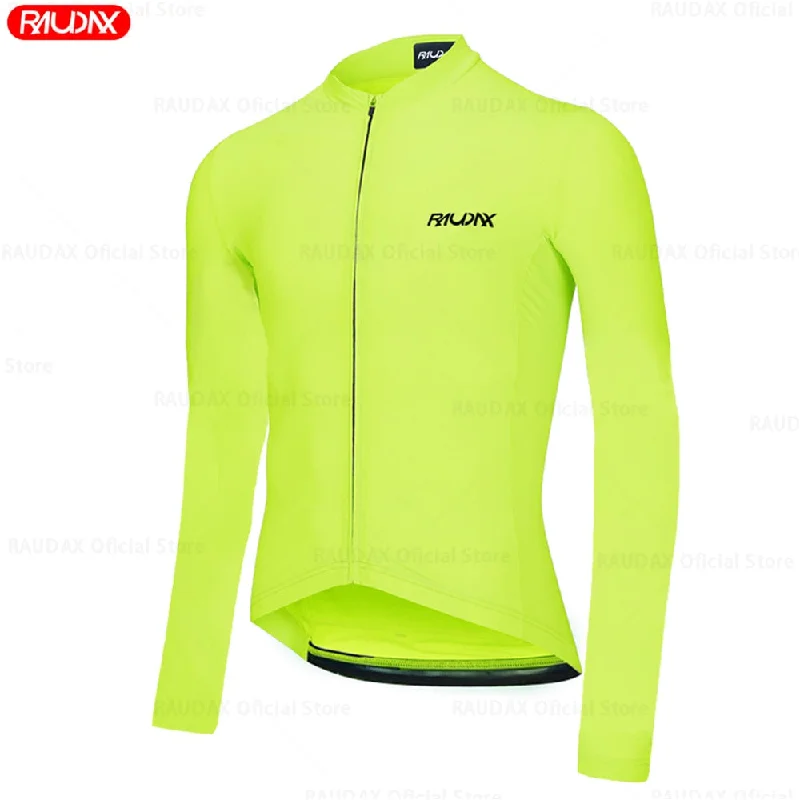 bicycle seatpost efficiency-Raudax Fluorescent Long Sleeve Cycling Jerseys (4 Variants)