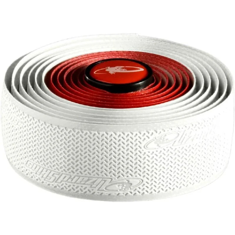 bicycle rotor smoothness-Lizard Skins DSP 2.5mm  Dual Grip Handlebar Tape - White/Red