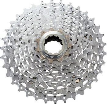 bicycle pedal comfort-Shimano Deore XT CS-M770 Cassette - 9 Speed, 11-32t, Silver