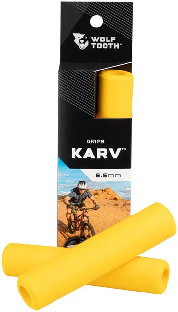 bicycle pump versatility-Wolf Tooth Karv Grips - Yellow