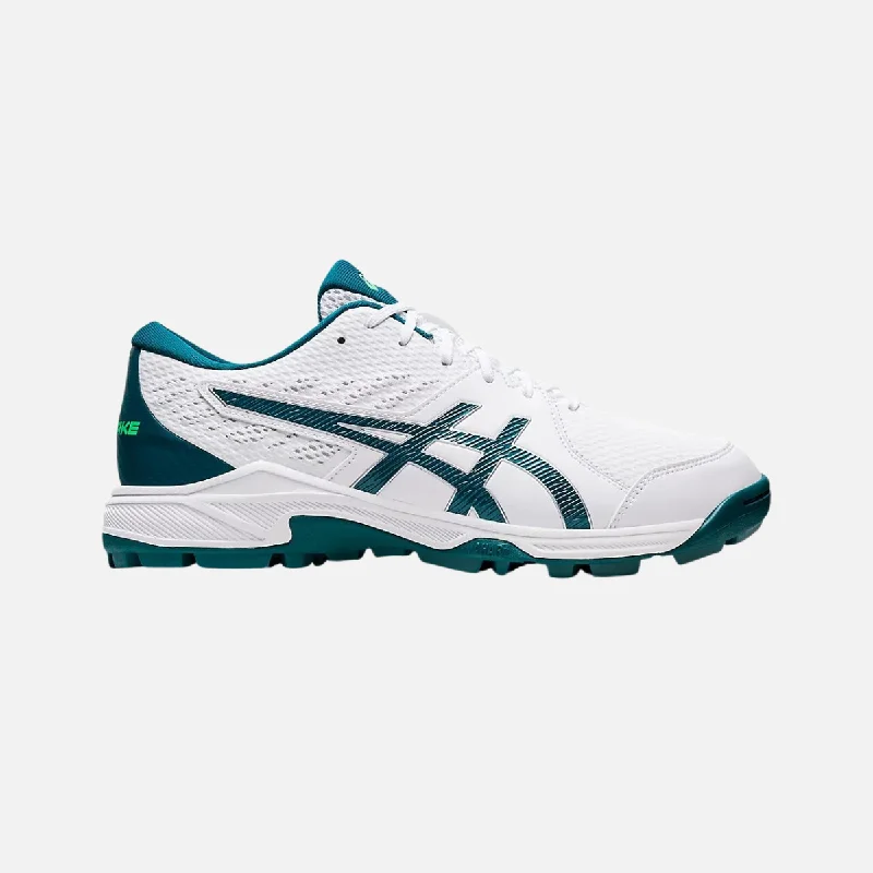 bicycle chain grip-Asics Gel-Peake 2 Unisex Cricket Shoes -White/Velvet Pine