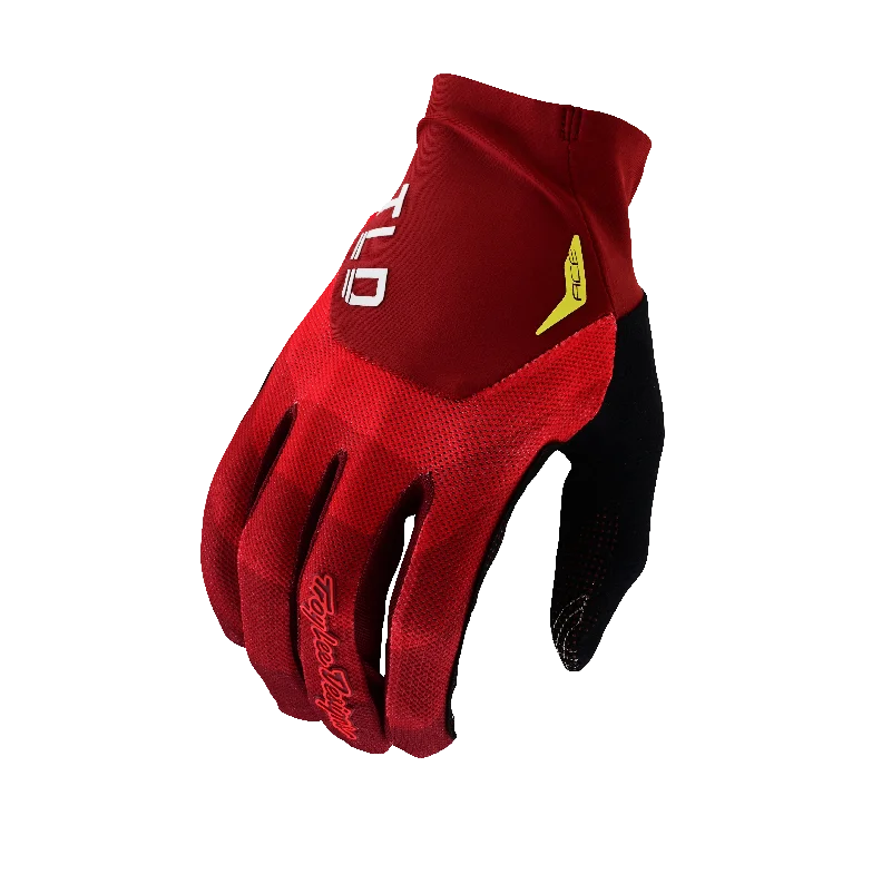 bicycle handlebar strength-Troy Lee Designs Ace MTB Glove - Reverb - Race Red