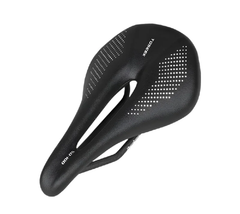 bicycle valve stability-TOSEEK Full Carbon Saddle MTB/Road 143/155MM Bike Saddle Super Light Leather Carbon Cushions 135g Carbon Rails Bicycle Seat