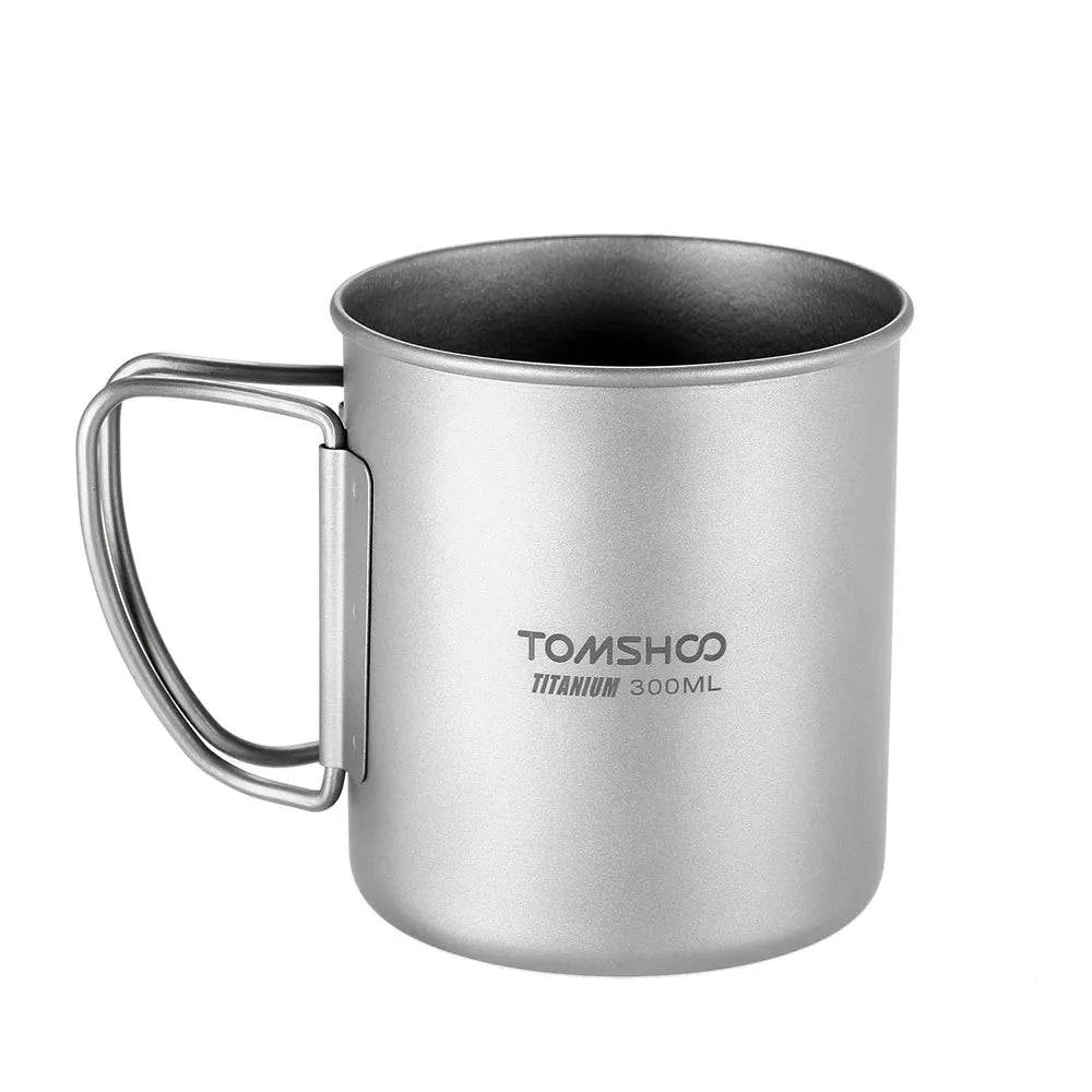 bicycle cleaner resilience-TOMSHOO Titanium Cup Camping Tableware 300/400/420ml Titanium Mug Picnic Heat-Resistant Water Cup with Bag Outdoor Cookware Tool