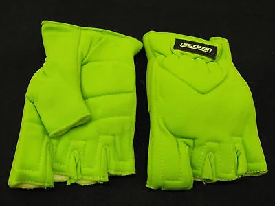 bicycle tire responsiveness-FINGERLESS WINTER MITTS NEON GREEN CYCLING OR ANY SPORTS GLOVES SIZE XL GREEN