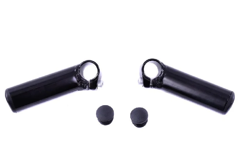 bicycle chain comfort-PAIR STUBBIES SHORT ALLOY HANDLEBAR BAR ENDS 100mm SATIN BLACK MTB ANY BIKE